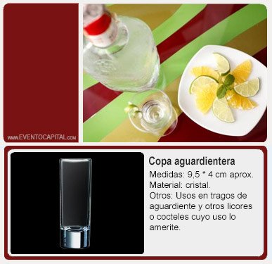 Alquilar Copa shot aguardiente o tequila en cristal para fiestas y eventos en Bogotá - ver precios y fotos de alquileres económico para fiestas y eventos