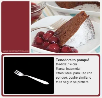Alquilar Tenedor para torta - tenedorcito ponqué para fiestas y eventos en Bogotá - ver precios y fotos de alquileres económico para fiestas y eventos